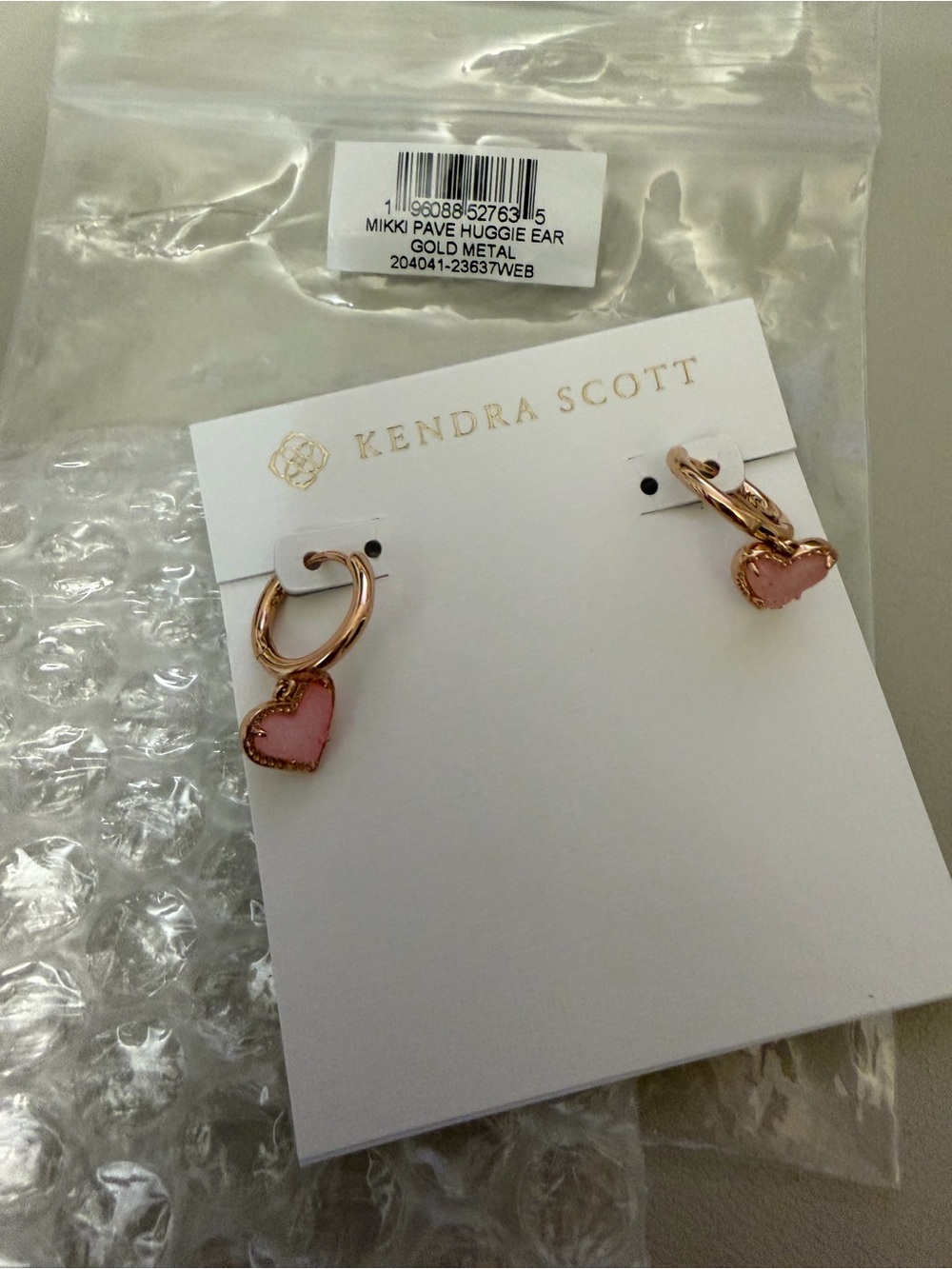 Kendra Scott Mikki Pave Huggie Ear Gold Metal Earrings